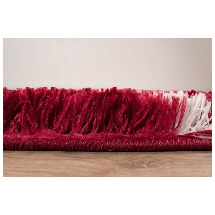 Tapis shaggy doux Oslo 677 - Rouge - 100% polyester - 80 x 150 cm - In