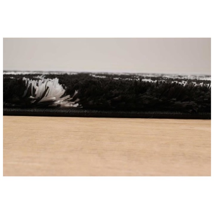 Tapis shaggy doux Oslo 677 - Noir - 100% polyester - 80 x 150 cm - Int