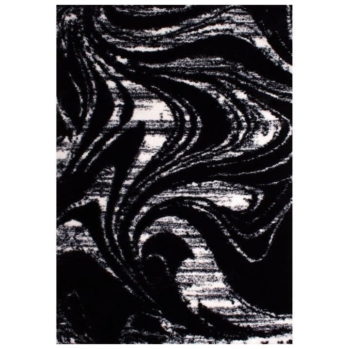 Tapis shaggy doux Oslo 677 - Noir - 100% polyester - 120 x 160 cm - In