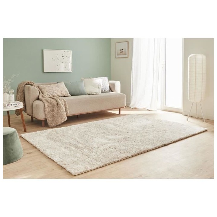 Tapis shaggy doux Oslo 677 - Beige - 100% polyester - 80 x 150 cm - In