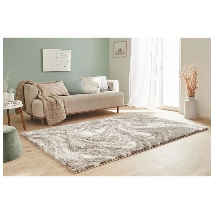 Tapis shaggy doux Oslo 677 - Vizon - 100% polyester - 80 x 150 cm - In