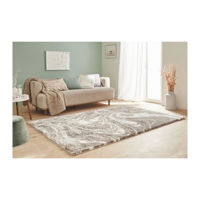 Tapis shaggy doux Oslo 677 - Vizon - 100% polyester - 120 x 160 cm - Intérieur - NAZAR