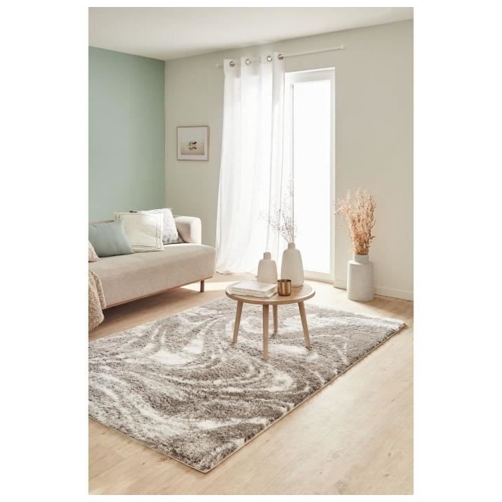 Tapis shaggy doux Oslo 677 - Vizon - 100% polyester - 120 x 160 cm - I