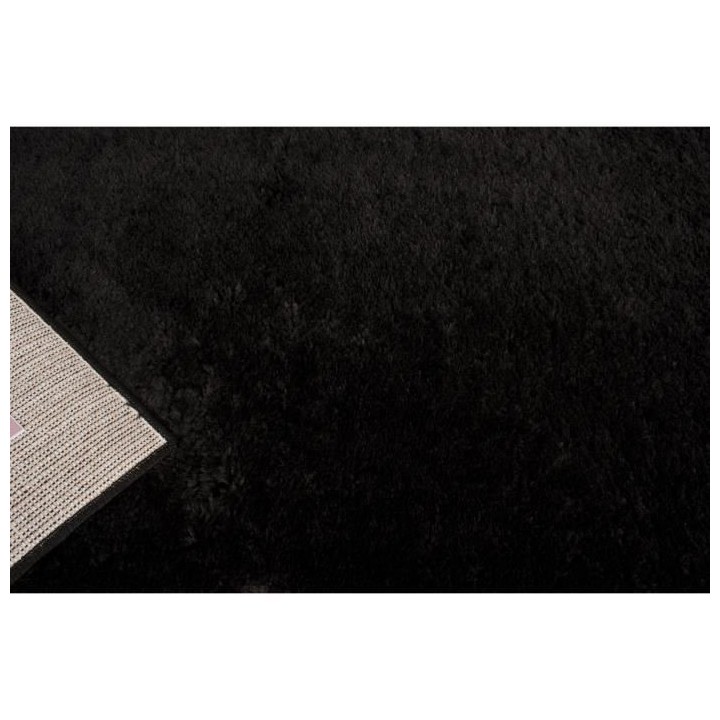 Tapis shaggy doux Cosy 902 uni - Noir - 100% polyester - 120 x 160 cm