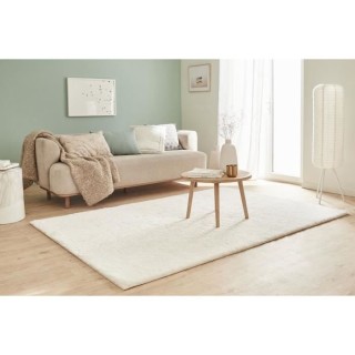 Tapis shaggy doux Cosy 902 uni - Blanc - 100% polyester - 120 x 160 cm