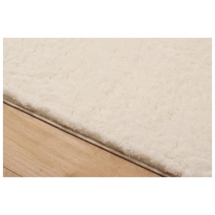 Tapis shaggy doux Cosy 902 uni - Blanc - 100% polyester - 120 x 160 cm