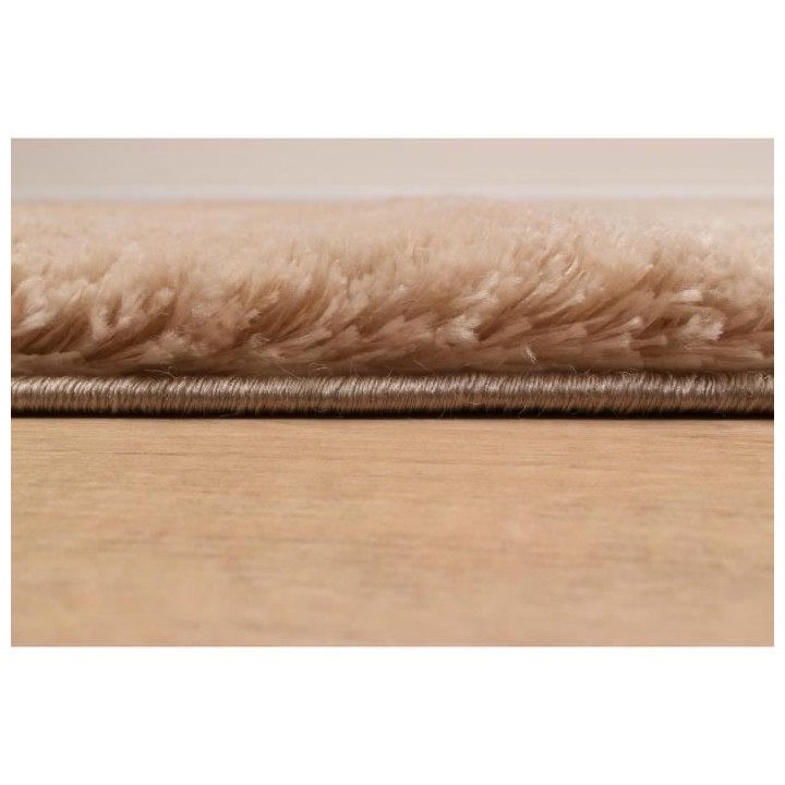 Tapis shaggy doux Cosy 902 uni - Beige - 100% polyester - 120 x 160 cm