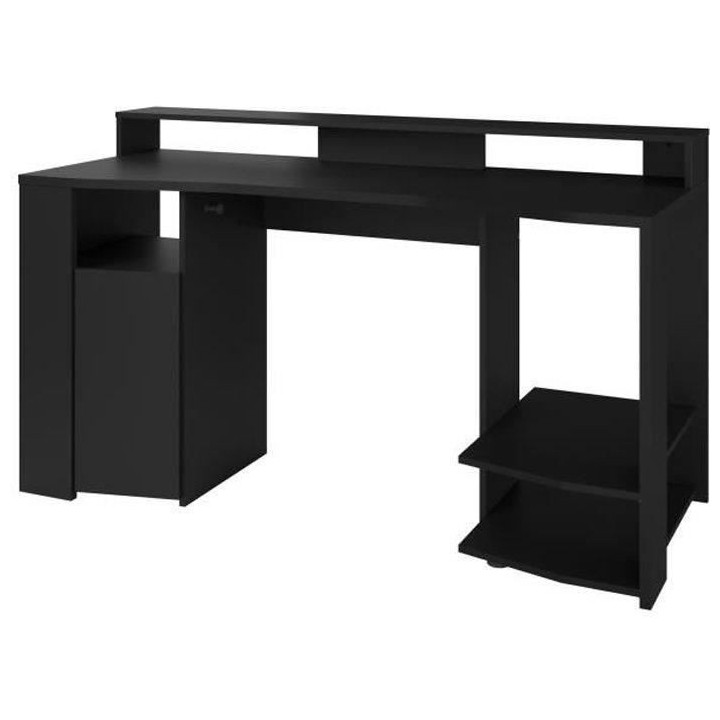 Bureau gaming LED droit - Noir - L 152 x P 61,5 x H 86,7 cm - Grande z