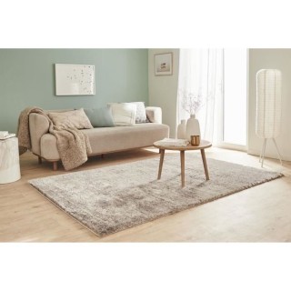 Tapis shaggy doux Cosy 902 uni - Taupe - 100% polyester - 80 x 150 cm