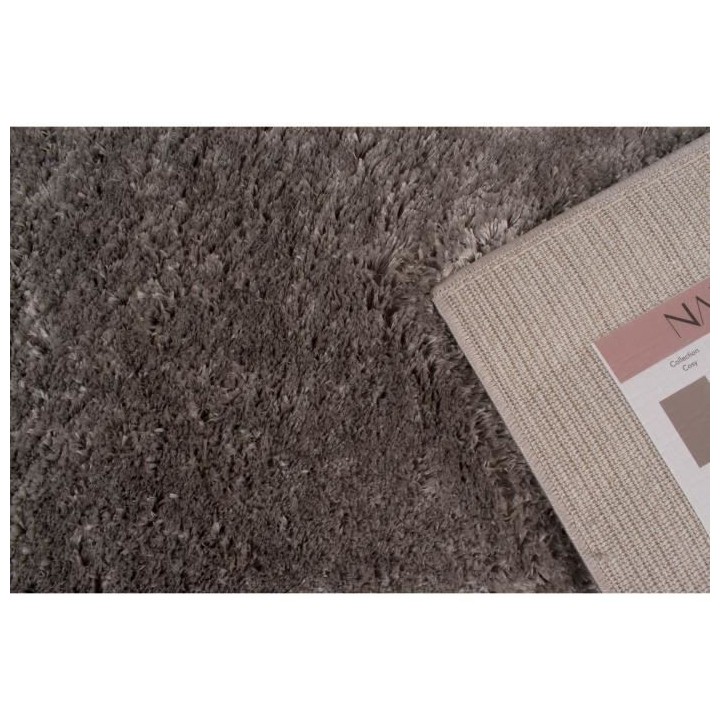 Tapis shaggy doux Cosy 902 uni - Taupe - 100% polyester - 80 x 150 cm