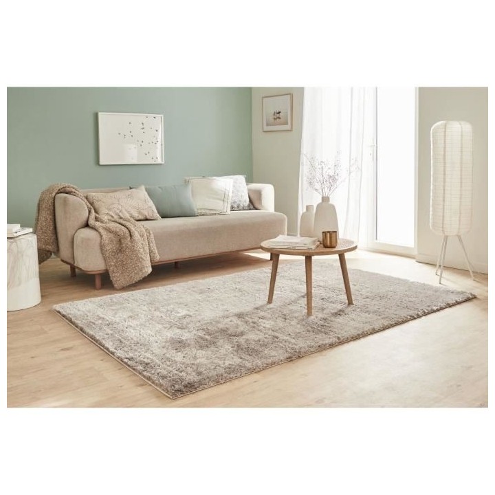 Tapis shaggy doux Cosy 902 uni - Taupe - 100% polyester - 120 x 160 cm