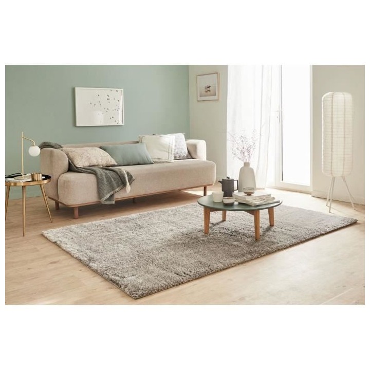 Tapis shaggy doux Cosy 902 uni - Gris - 100% polyester - 80 x 150 cm -