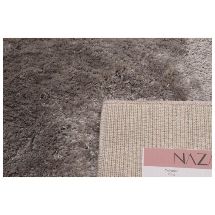 Tapis shaggy doux Cosy 902 uni - Gris - 100% polyester - 80 x 150 cm -