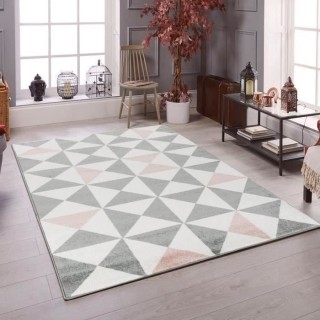 NAZAR FORSA Tapis de salon en polypropylene - Rose - 120 x 160 cm