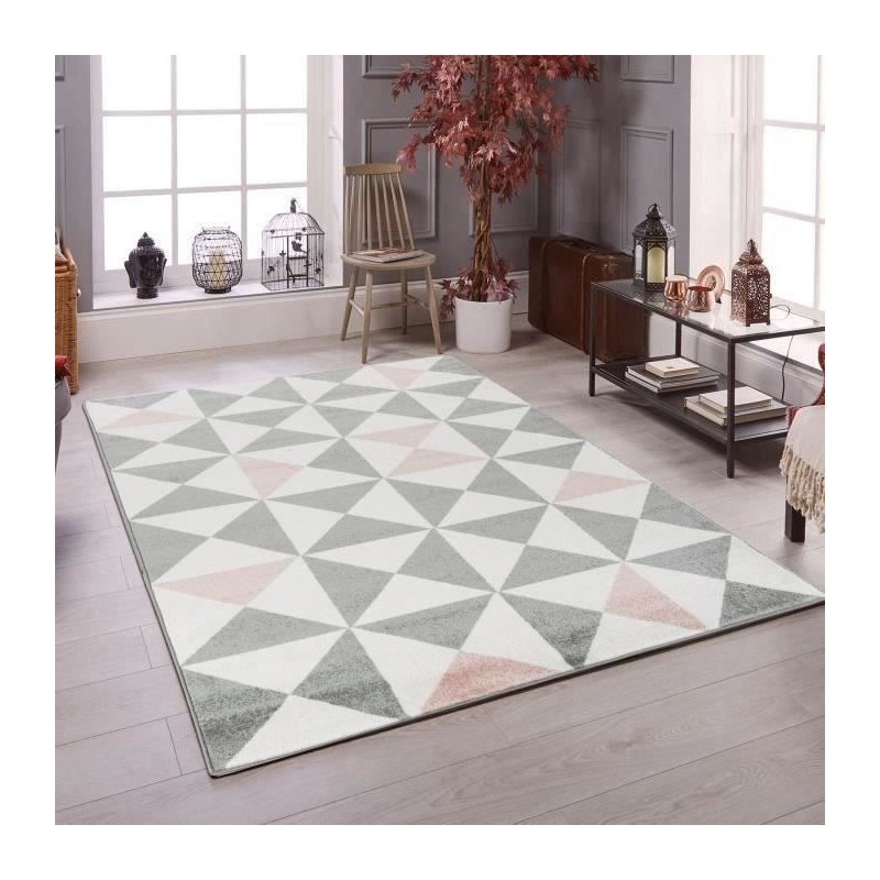 NAZAR FORSA Tapis de salon en polypropylene - Rose - 120 x 160 cm