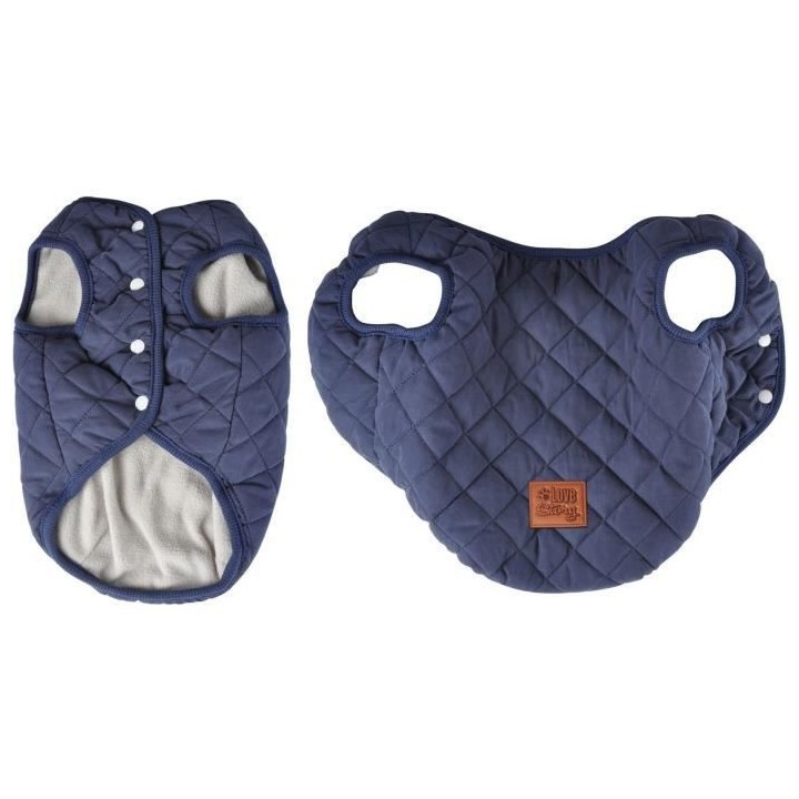 Doudoune James - Matelassée polyester double polaire - 40 cm - Bleu -