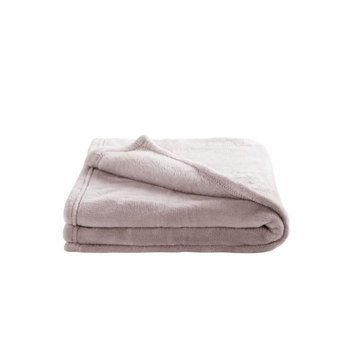 DOMIVA Couverture Microdoux - Microfibre 100% Polyester - Uni - Taupe