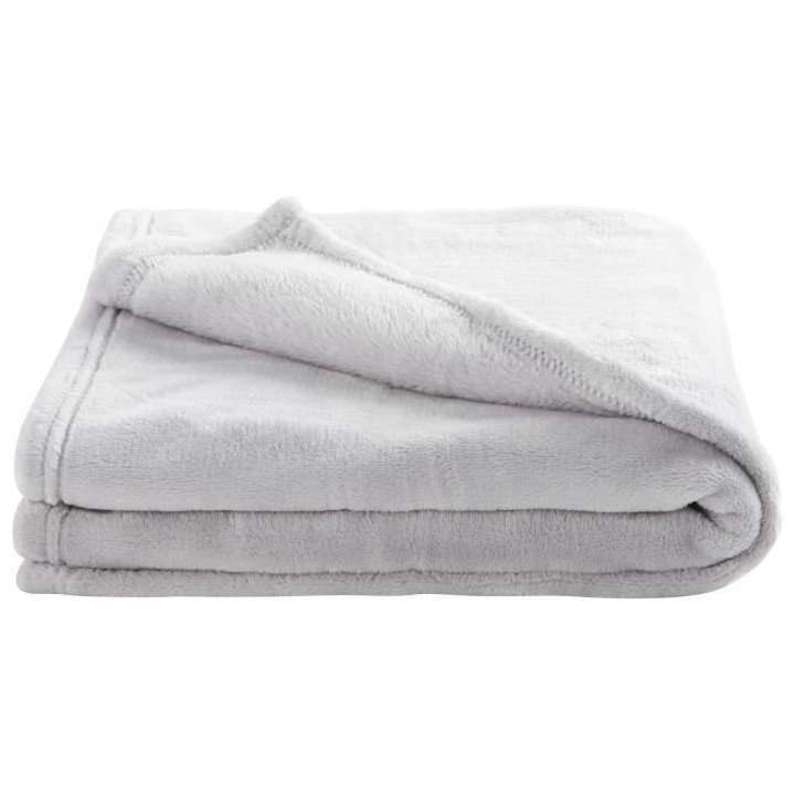 DOMIVA Couverture Microdoux - Microfibre 100% Polyester - Uni - Perle