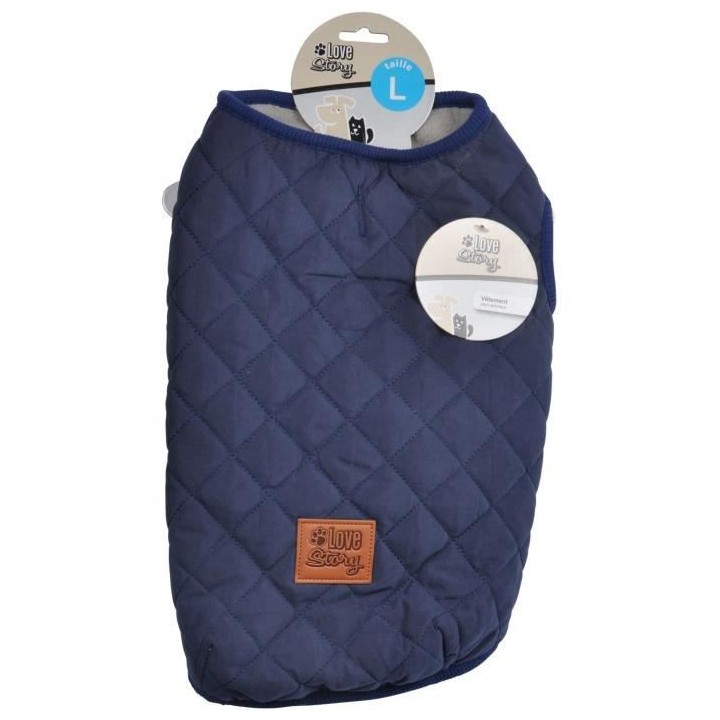 Doudoune James - Matelassée polyester double polaire - 40 cm - Bleu -