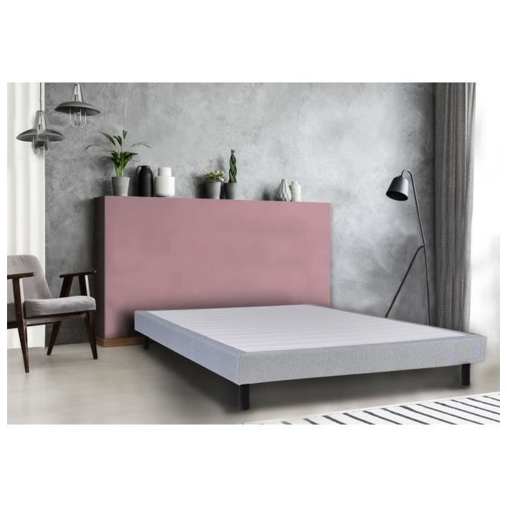 WEBED KITOLIT 140/190 Sommier tapissier - Gris chiné - 14 Lattes + 4