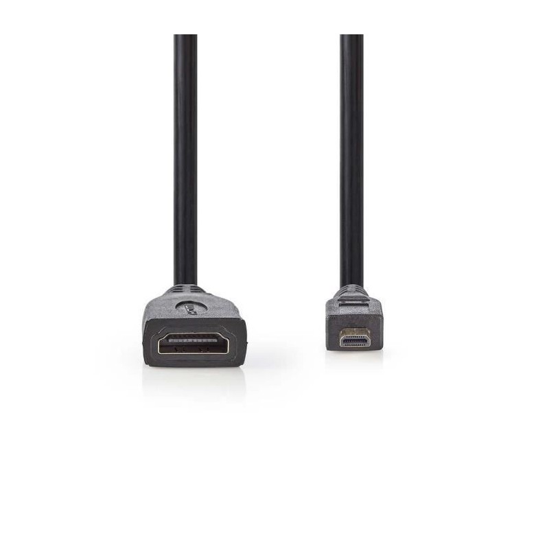 NEDIS High Speed HDMI™ Cable with Ethernet - HDMI™ Micro Connector - HDMI™ Female - 0.2 m - Noir