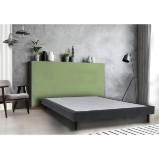 WEBED KITOLIT Sommier tapissier 140/190 Anthracite - 14 lattes + 4 pie