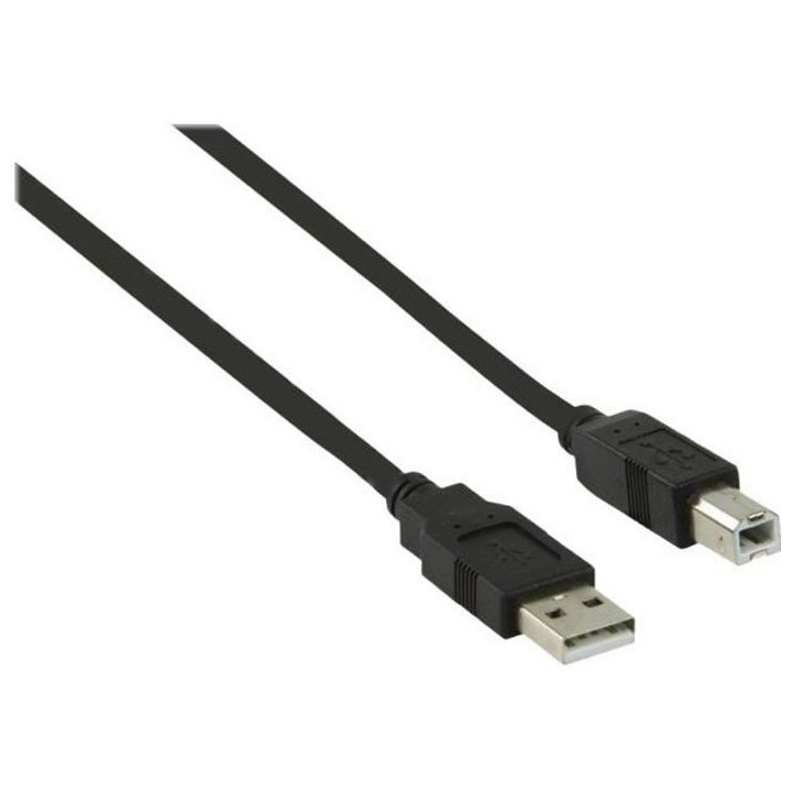 NEDIS USB 2.0 Cable - A Male - B Male - 2.0 m - Noir