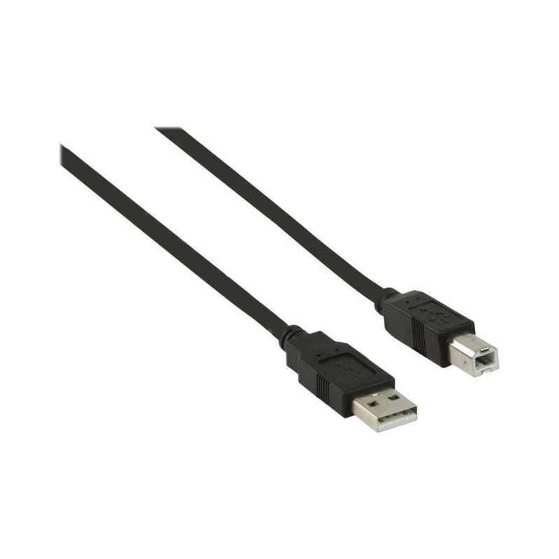 NEDIS USB 2.0 Cable - A Male - B Male - 0.5 m - Noir