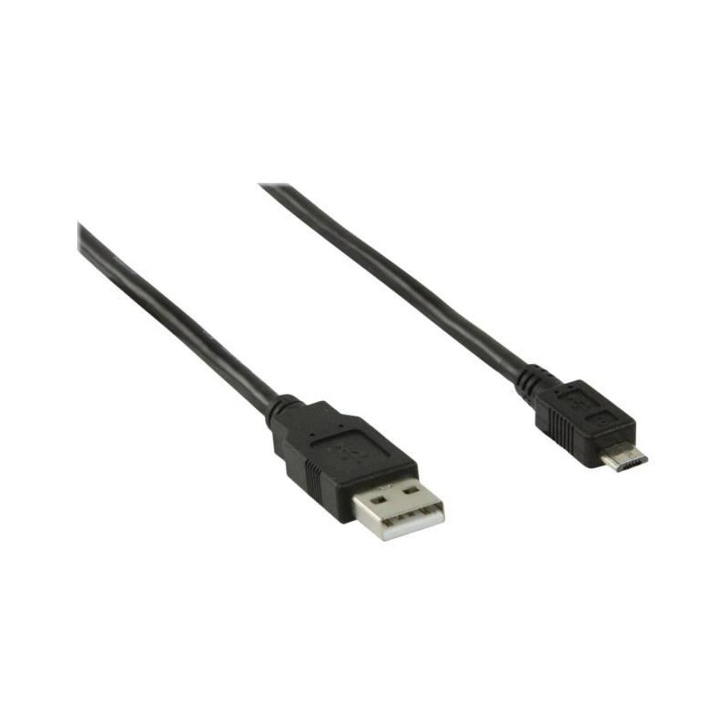 NEDIS USB 2.0 Cable - A Male - Micro B Male - 0.5 m - Noir