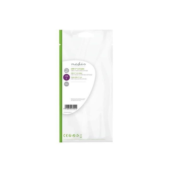 Nedis Câble USB USB-C (M) droit pour Micro-USB de type B (M) droit US