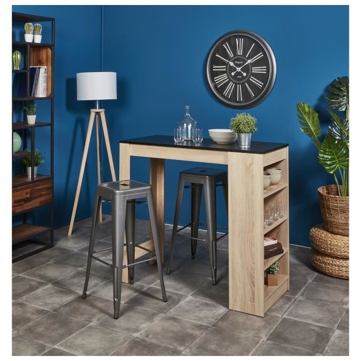 Lot de 2 tabourets industriel en métal - Gris - L 30,5 x P 30,5 x H 7