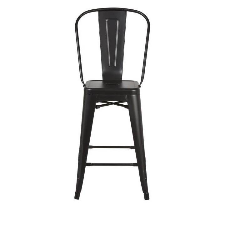 Lot de 4 tabourets industriel en métal - Noir - L 30,5 x P 30,5 x H 6