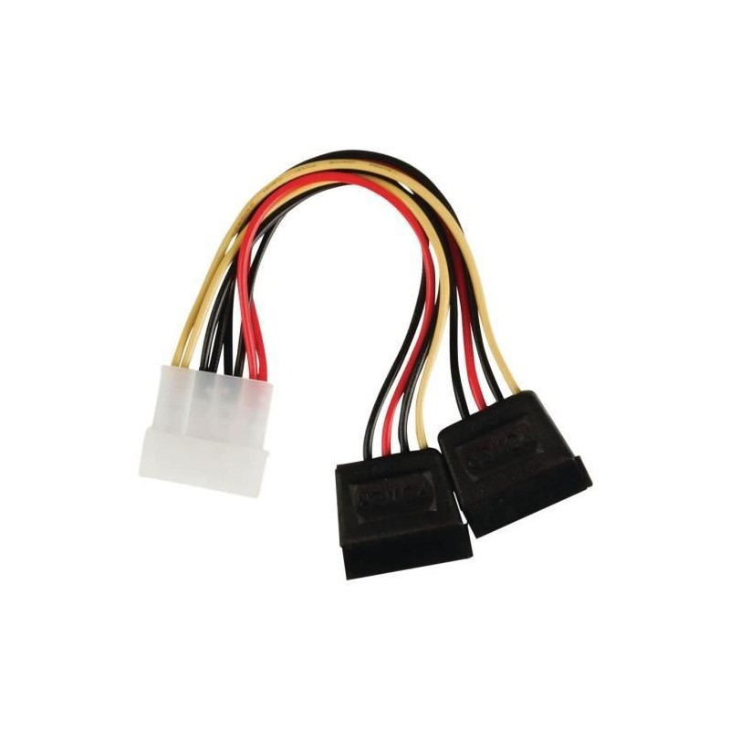 NEDIS Internal Power Cable - Molex Male - 2x SATA 15-pin Female - 0.15 m - Various