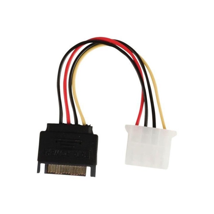 NEDIS Internal Power Cable - SATA 15-pin Male - Molex Female - 0.15 m