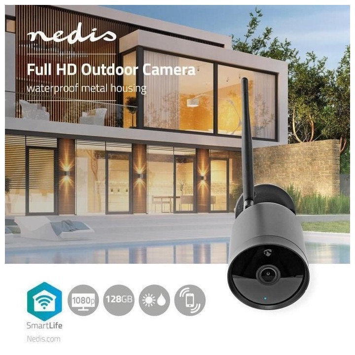 NEDIS Caméra IP extérieur intelligente