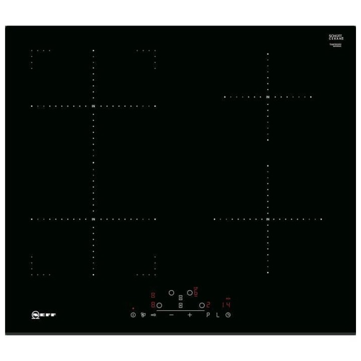 Table de cuisson a induction NEFF - 4 foyers - 51 x 592 x 522 - 6900 W