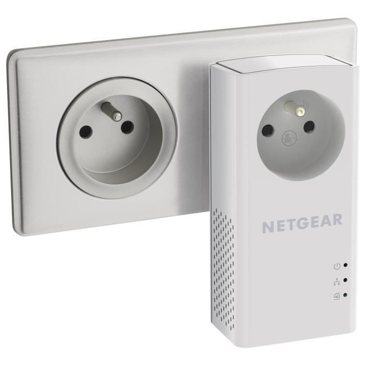NETGEAR PLP1000 Pack de 2 prises CPL 1000 Mbps avec Prise filtrée et