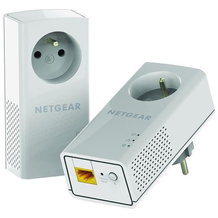 NETGEAR Pack de 2 adaptateurs CPL 2000 Mbit/s- 2 ports 10/100/1000 RJ4