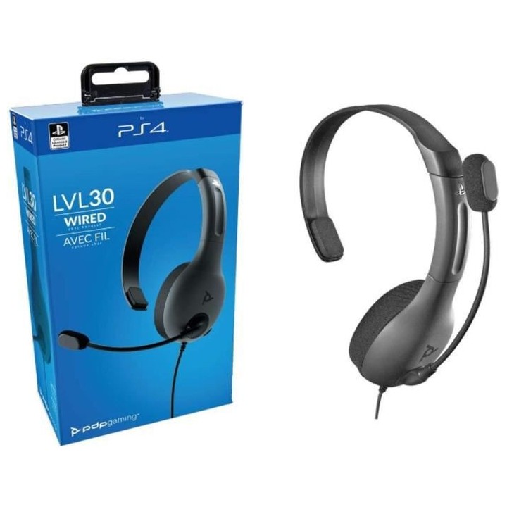 Casque Chat PDP LVL30 Gris pour PS4