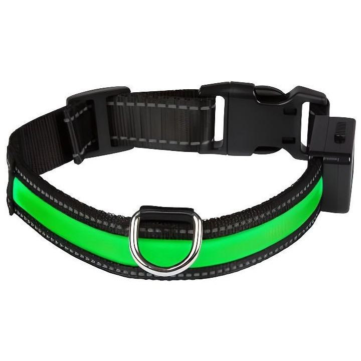 EYENIMAL Collier lumineux Light Collar USB rechargeable S - Vert - Pou