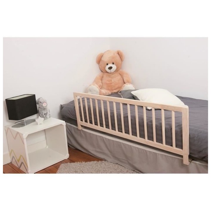 Nidalys Barriere de lit bois naturel 120 CM norme BS