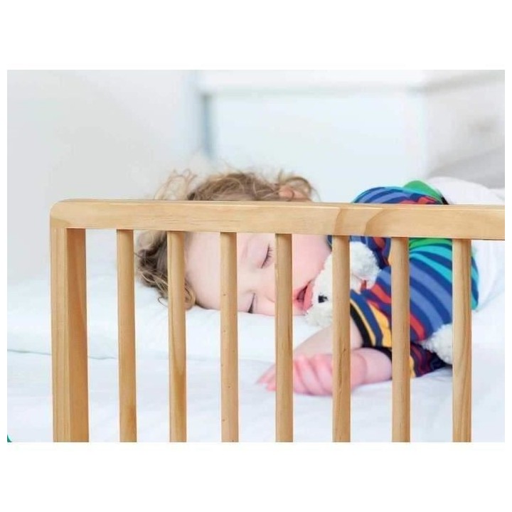 Nidalys Barriere de lit bois naturel 120 CM norme BS