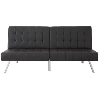 DANA Banquette convertible clic-clac 3 places - Simili Marron et pieds