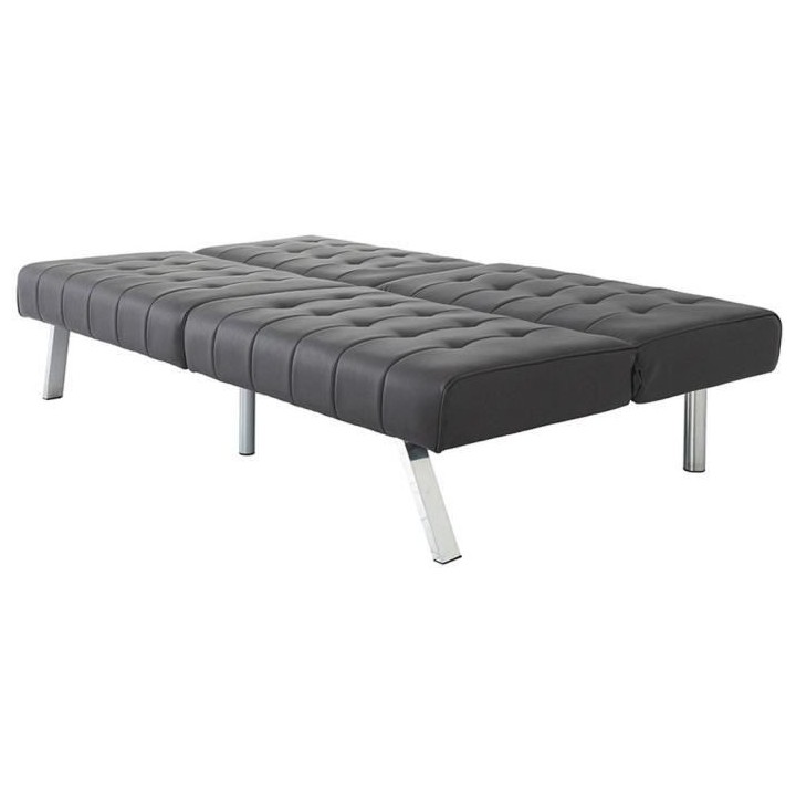 DANA Banquette convertible clic-clac 3 places - Simili Marron et pieds