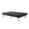 DANA Banquette convertible clic-clac 3 places - Simili noir et pieds métal - L 180 x P 87 x H 85 cm