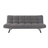 Banquette convertible clic-clac 3 places - Tissu gris clair et pieds en métal - L 191 x P 93 x H 77 cm - DASHA