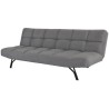 Banquette convertible clic-clac 3 places - Tissu gris clair et pieds en métal - L 191 x P 93 x H 77 cm - DASHA