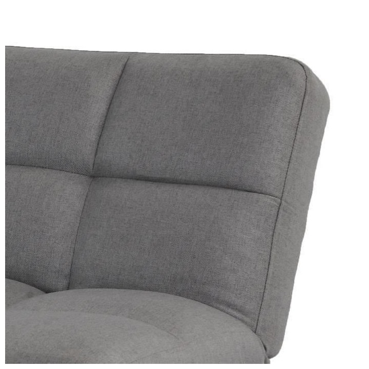 Banquette convertible clic-clac 3 places - Tissu gris clair et pieds e