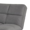 Banquette convertible clic-clac 3 places - Tissu gris clair et pieds en métal - L 191 x P 93 x H 77 cm - DASHA