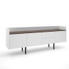 TVILUM Enfilade - Blanc & ton bois Noyer - Scandinave - 3 portes 2 tiroirs - UNIT - L 195,5 x P 40,5 x H 73,2 cm